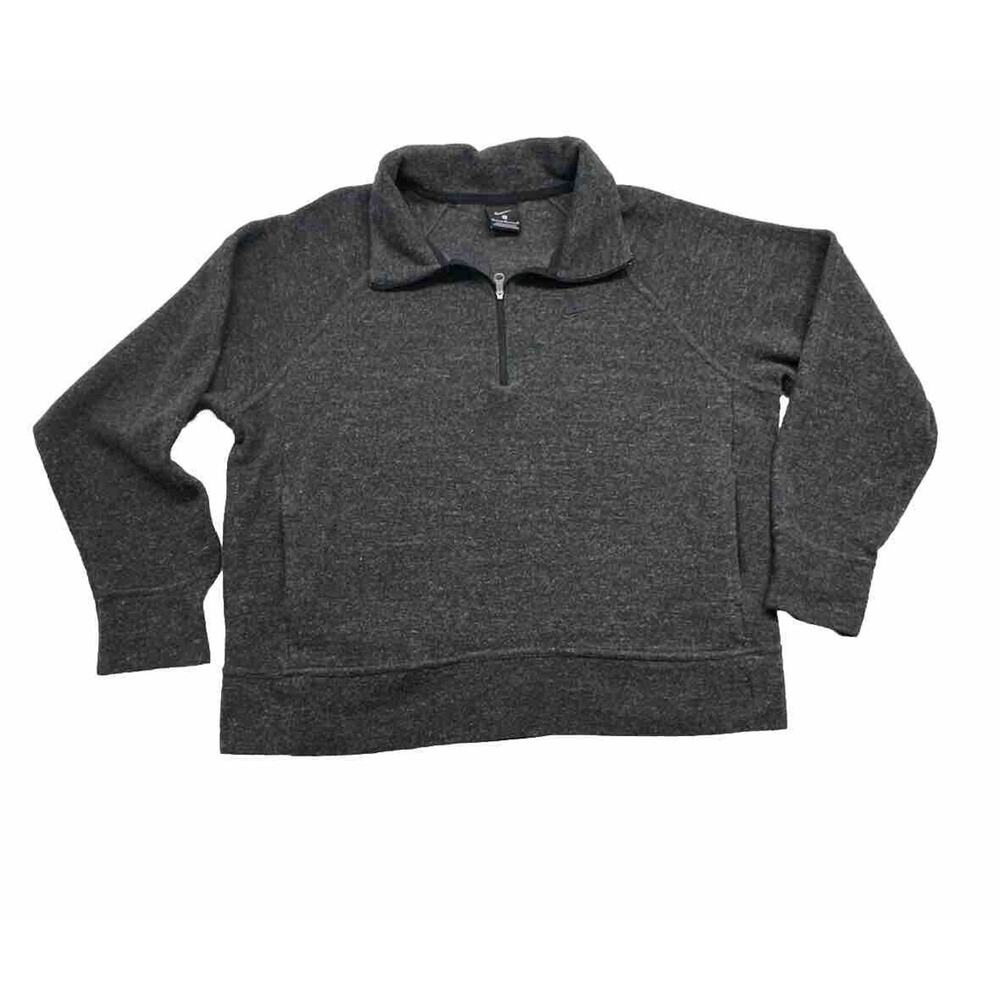 Womens Nike Size Medium Quarter Zip Pullover In Heather Gray